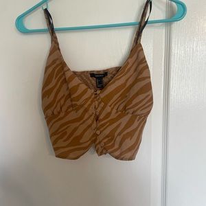 Forever 21 cropped zebra tank top